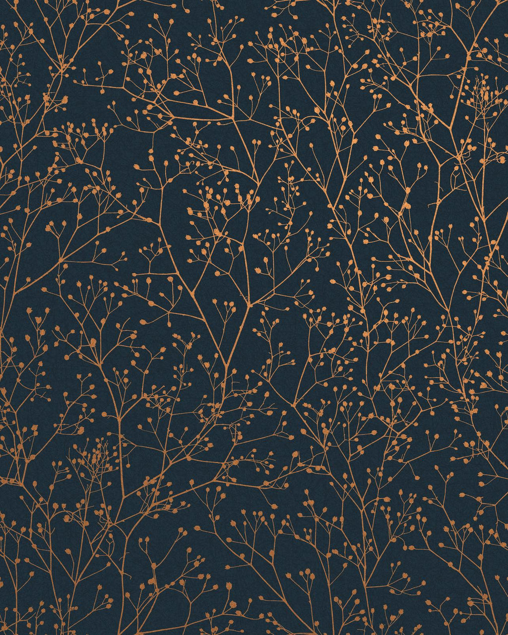 Gypsophila Midnight & Copper Wallpaper by Clarissa Hulse