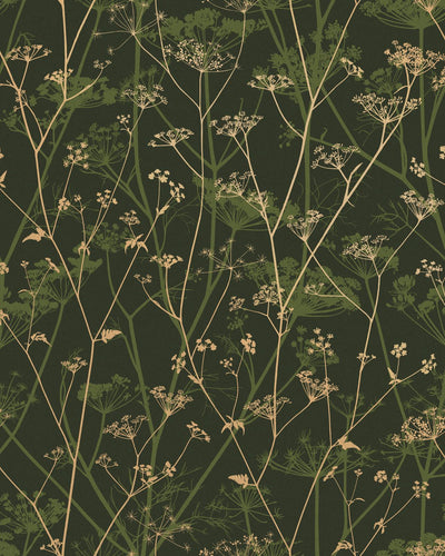 Wild Chervil Sage & Gold Wallpaper by Clarissa Hulse