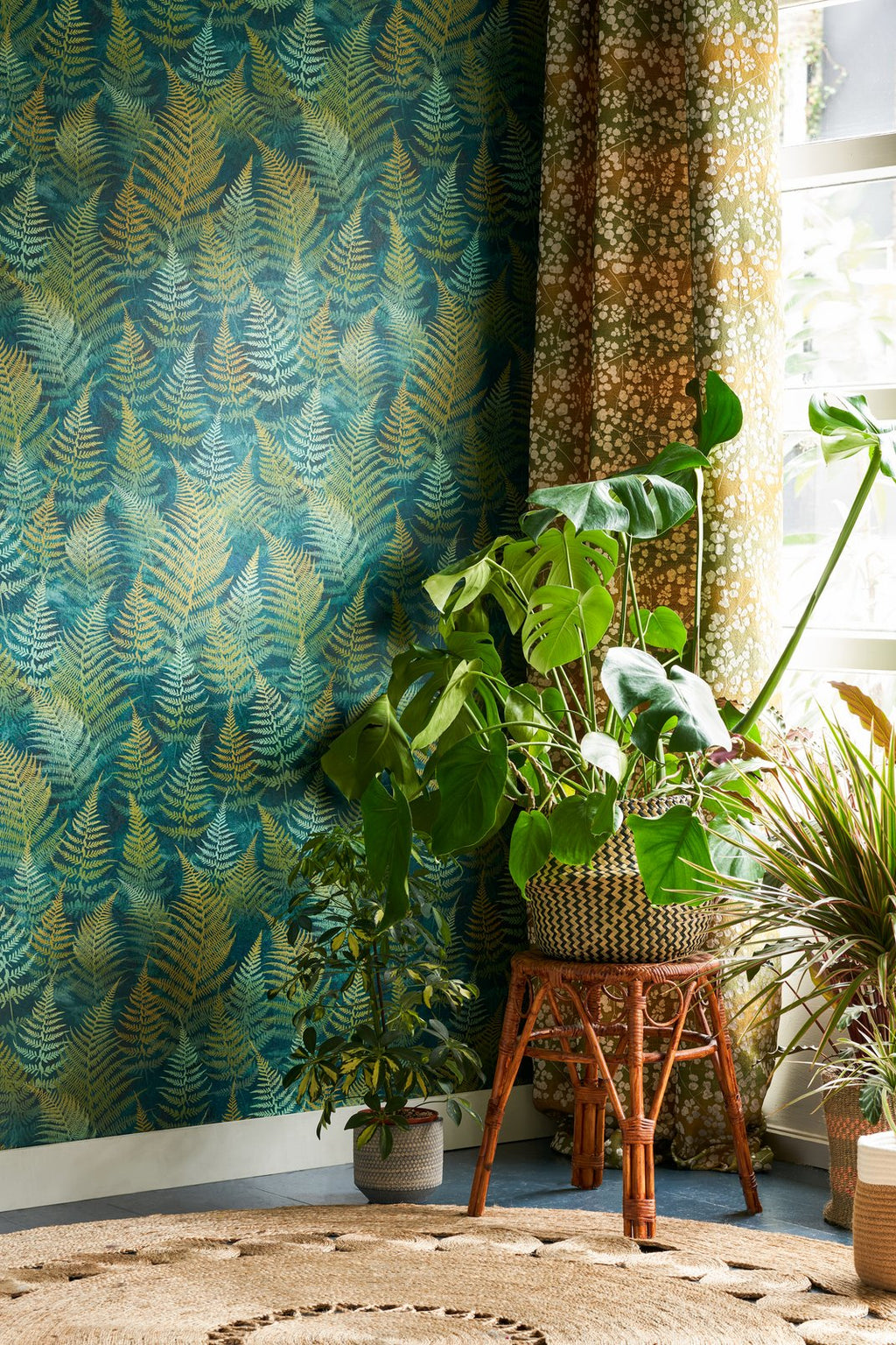 Woodland Fern Emerald Wallpaper by Clarissa Hulse