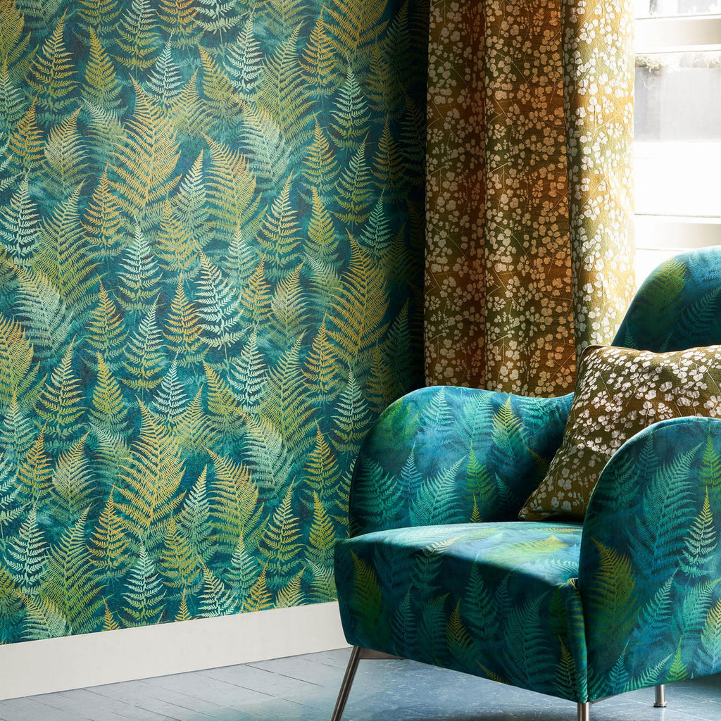 Woodland Fern Emerald Wallpaper by Clarissa Hulse