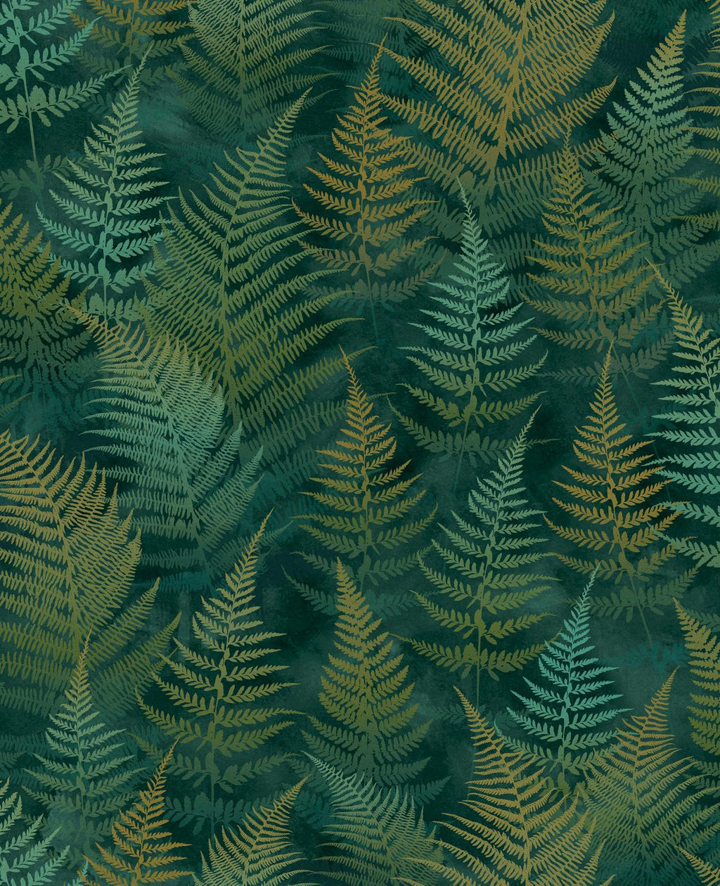 Woodland Fern Emerald Wallpaper by Clarissa Hulse