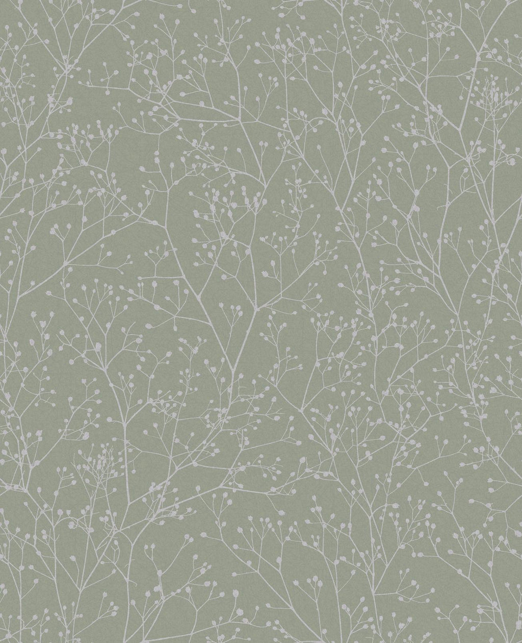 Gypsophila Spring Green & Silver Wallpaper by Clarissa Hulse