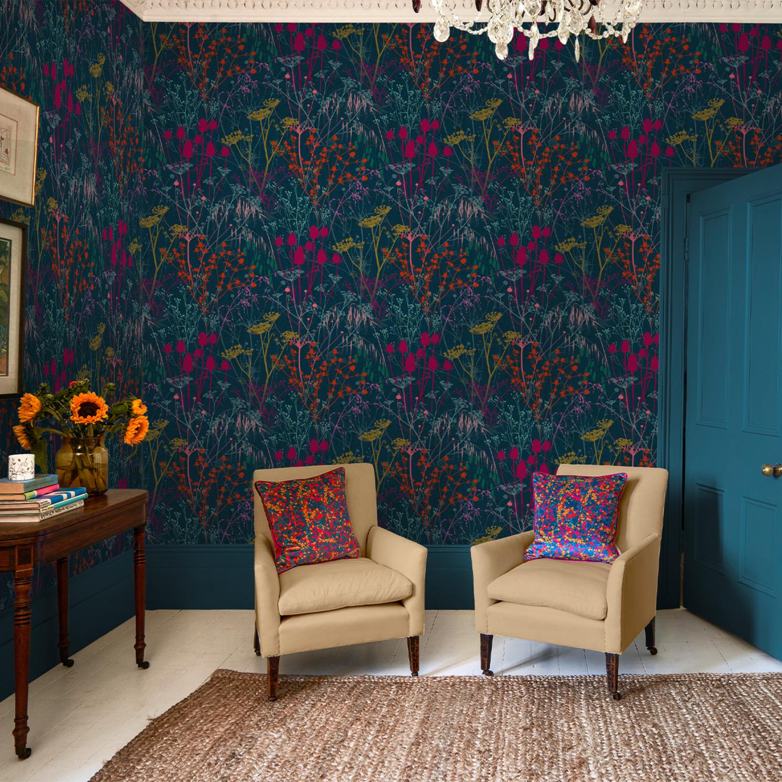 Summer Border Rainbow Wallpaper by Clarissa Hulse