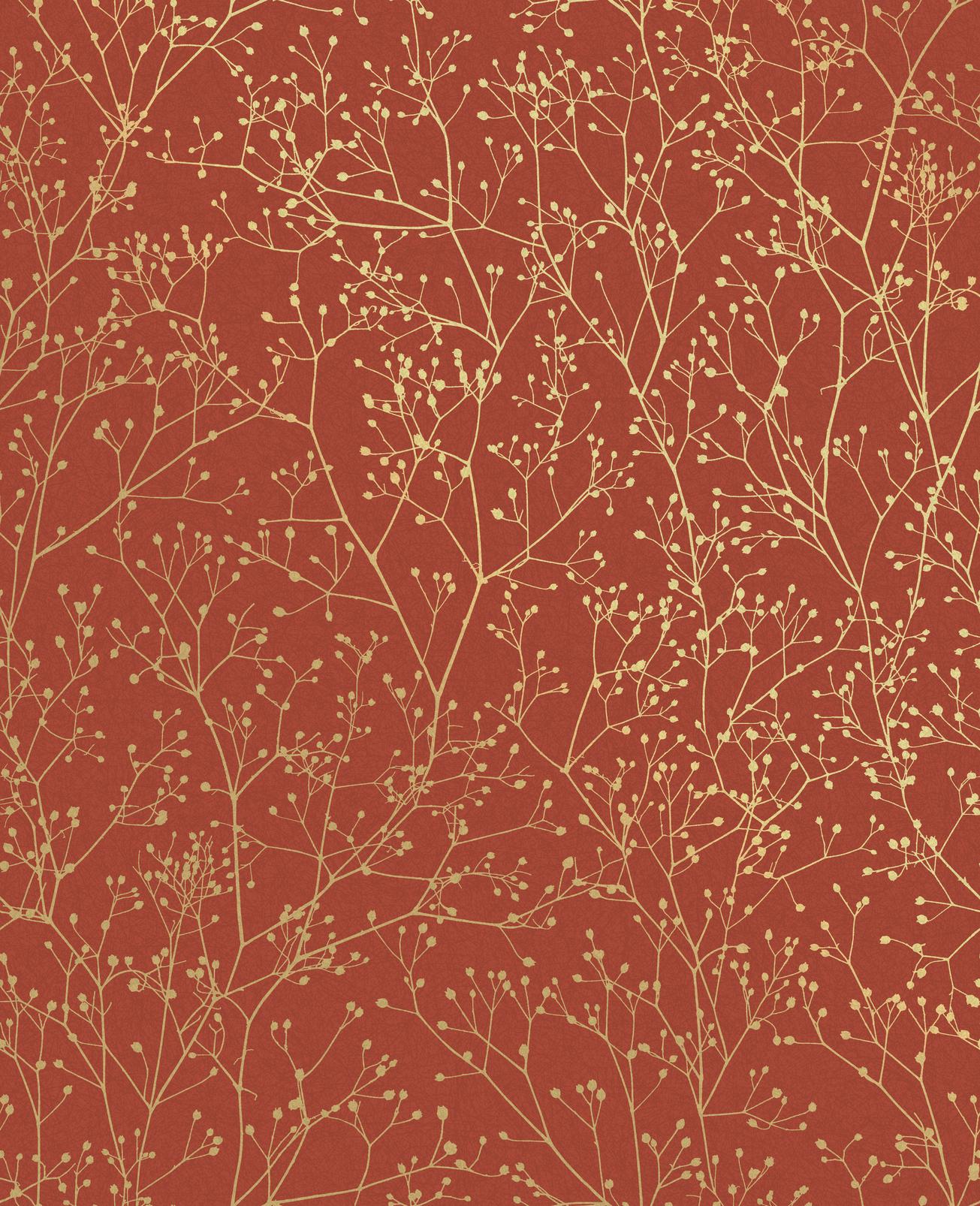 Gypsophila Paprika & Gold Wallpaper by Clarissa Hulse