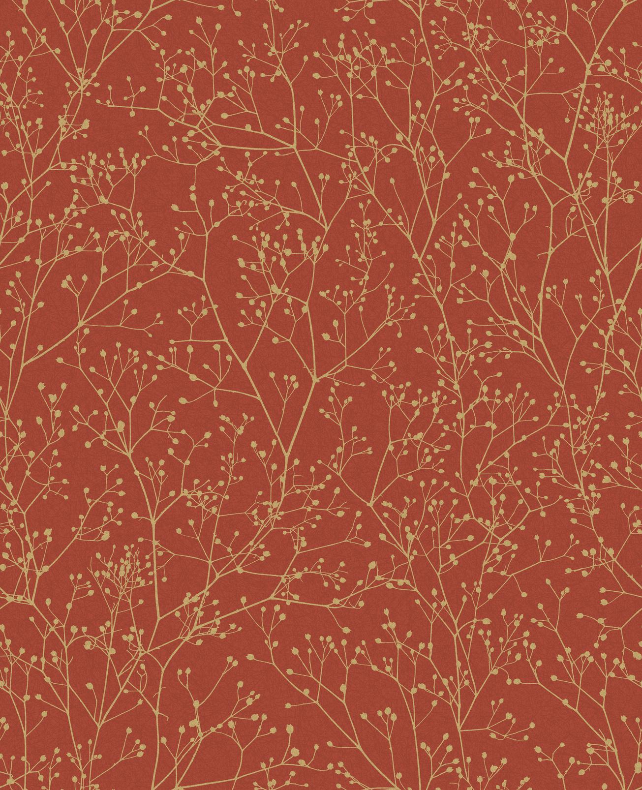Gypsophila Paprika & Gold Wallpaper by Clarissa Hulse