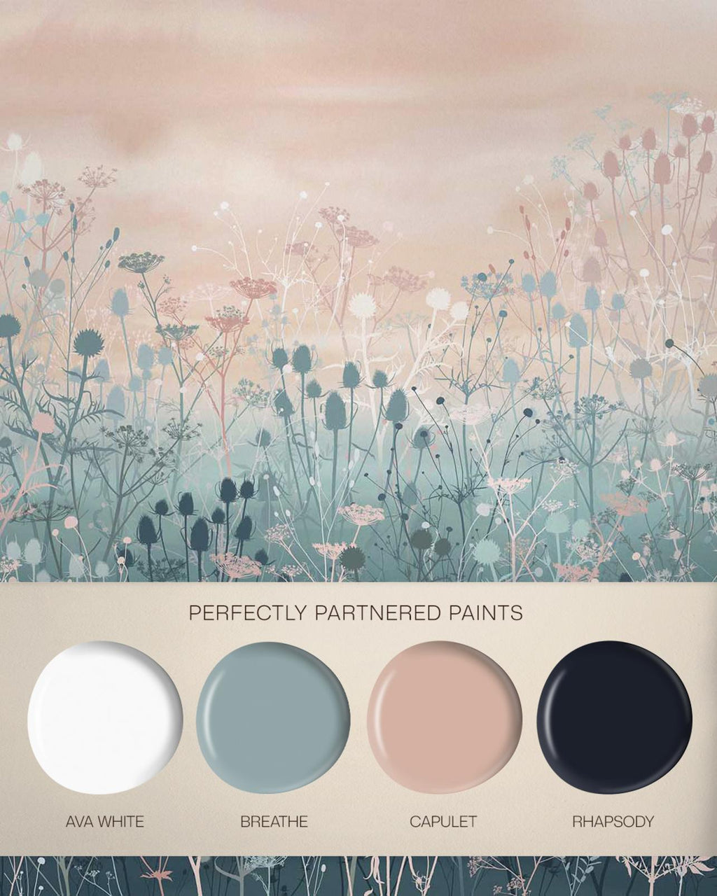 Tania's Garden Dusk Bespoke Mural by Clarissa Hulse