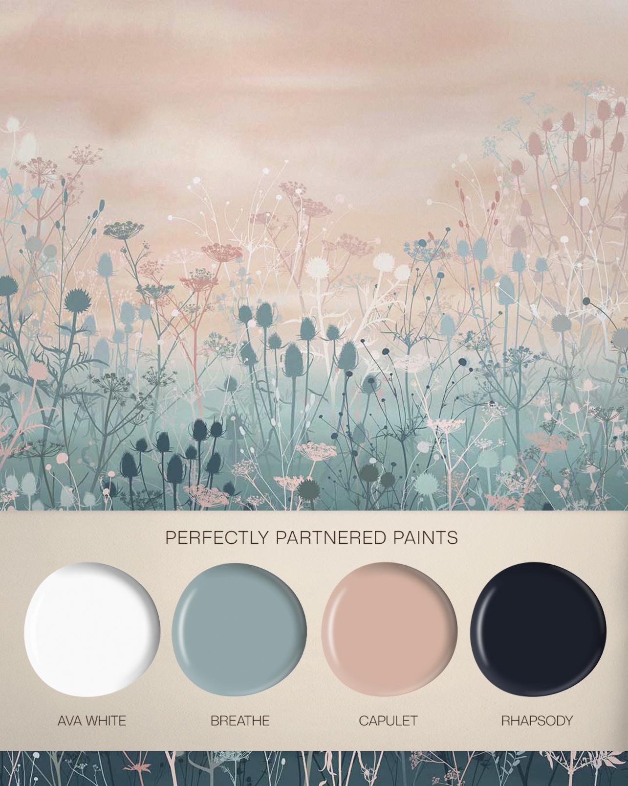 Tania's Garden Dusk Bespoke Mural by Clarissa Hulse