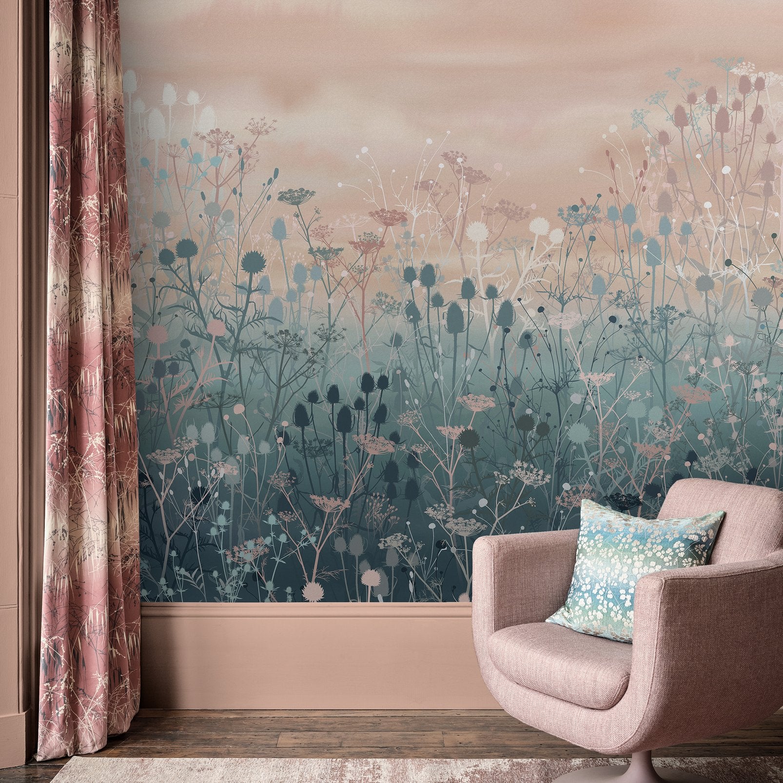 Tania's Garden Dusk Bespoke Mural by Clarissa Hulse
