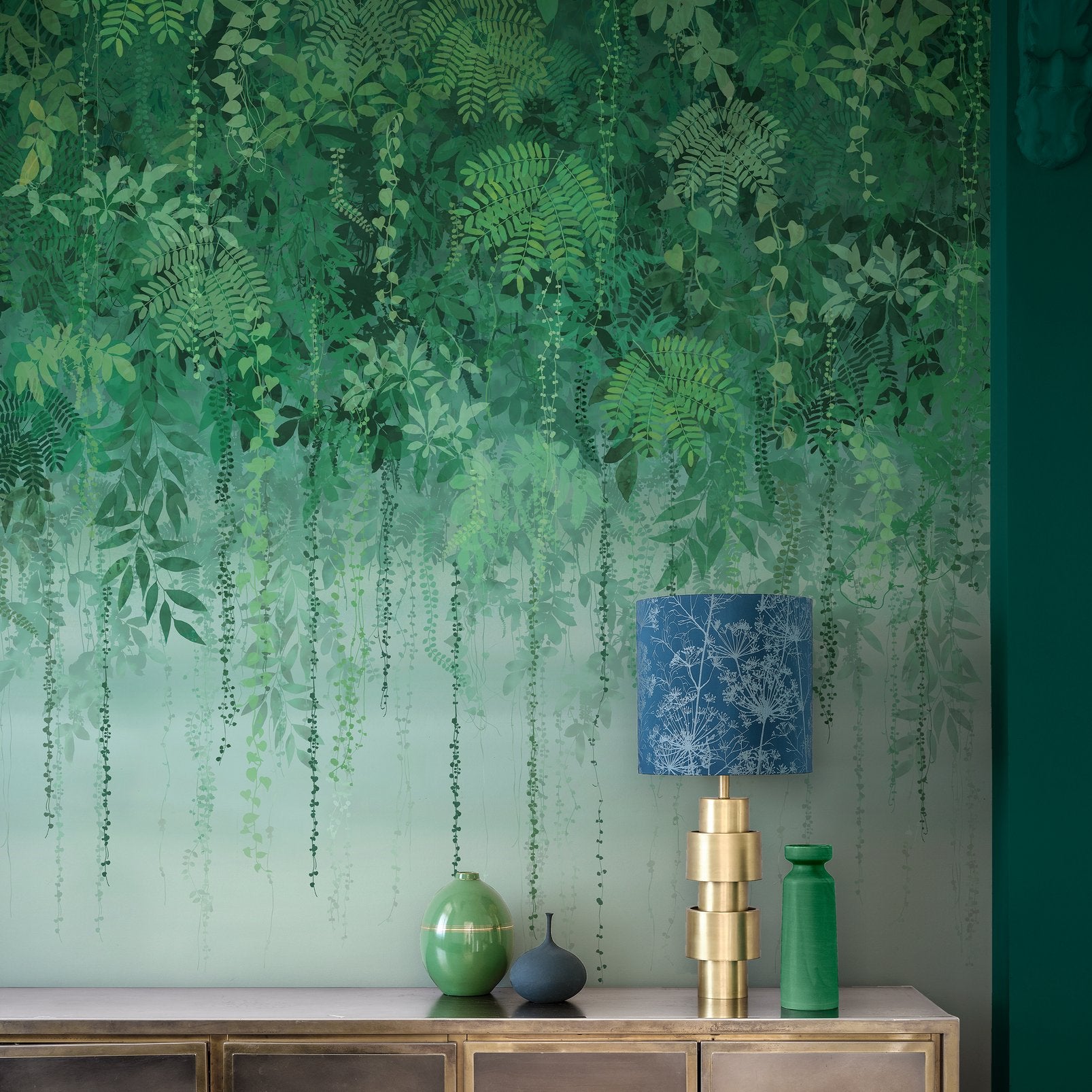 Enchanted Vale Emerald Bespoke Mural by Clarissa Hulse