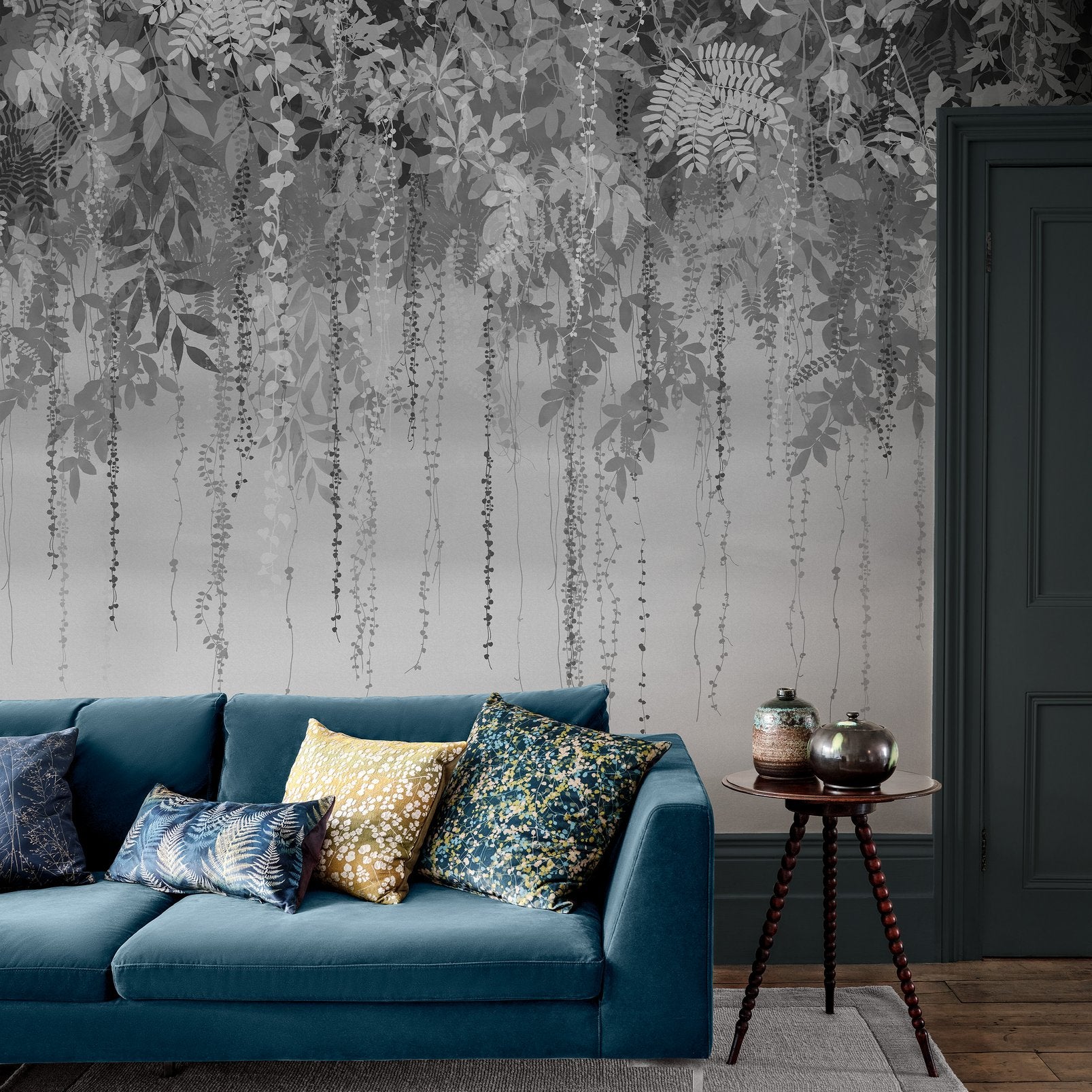 Enchanted Vale Charcoal Bespoke Mural by Clarissa Hulse
