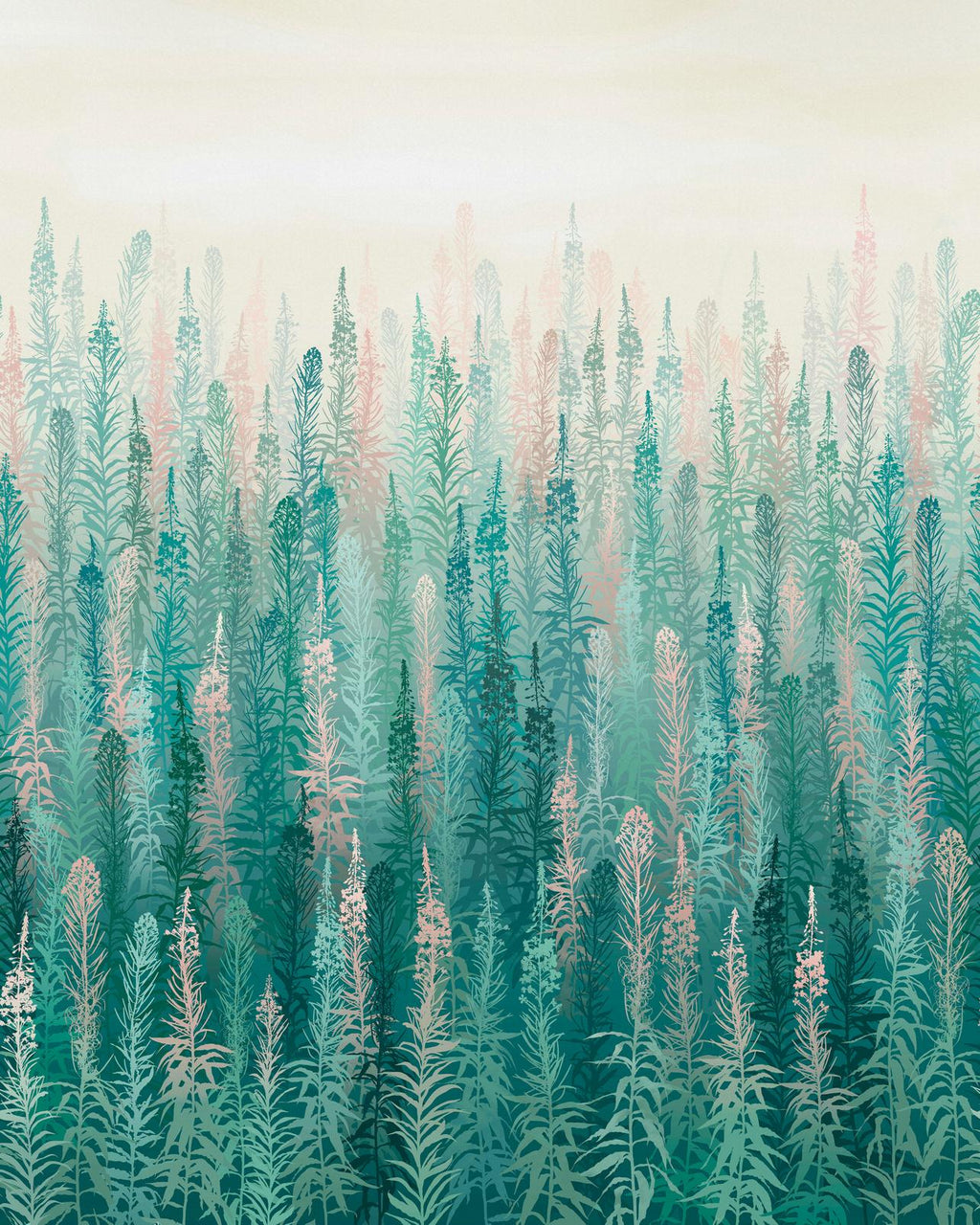 Willowherb Spring Bespoke Mural by Clarissa Hulse