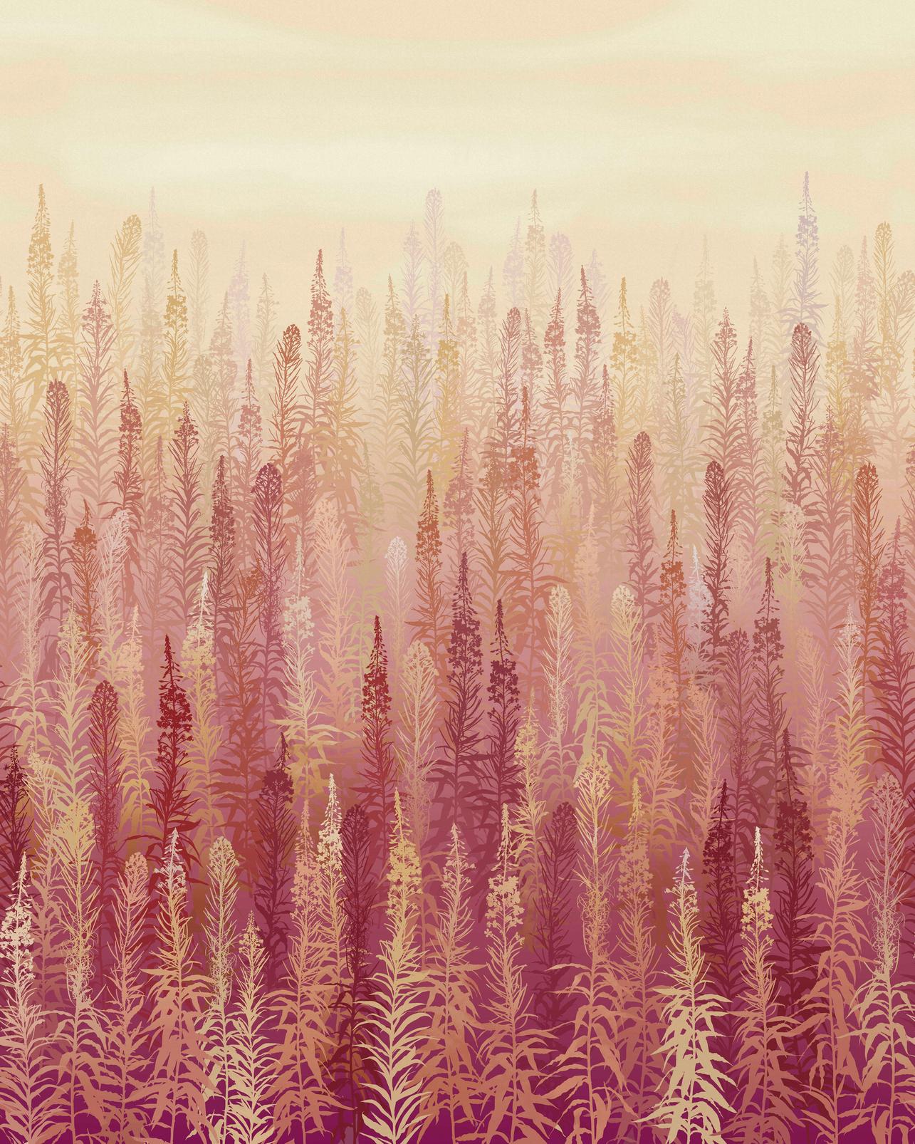 Willowherb Autumn Bespoke Mural by Clarissa Hulse