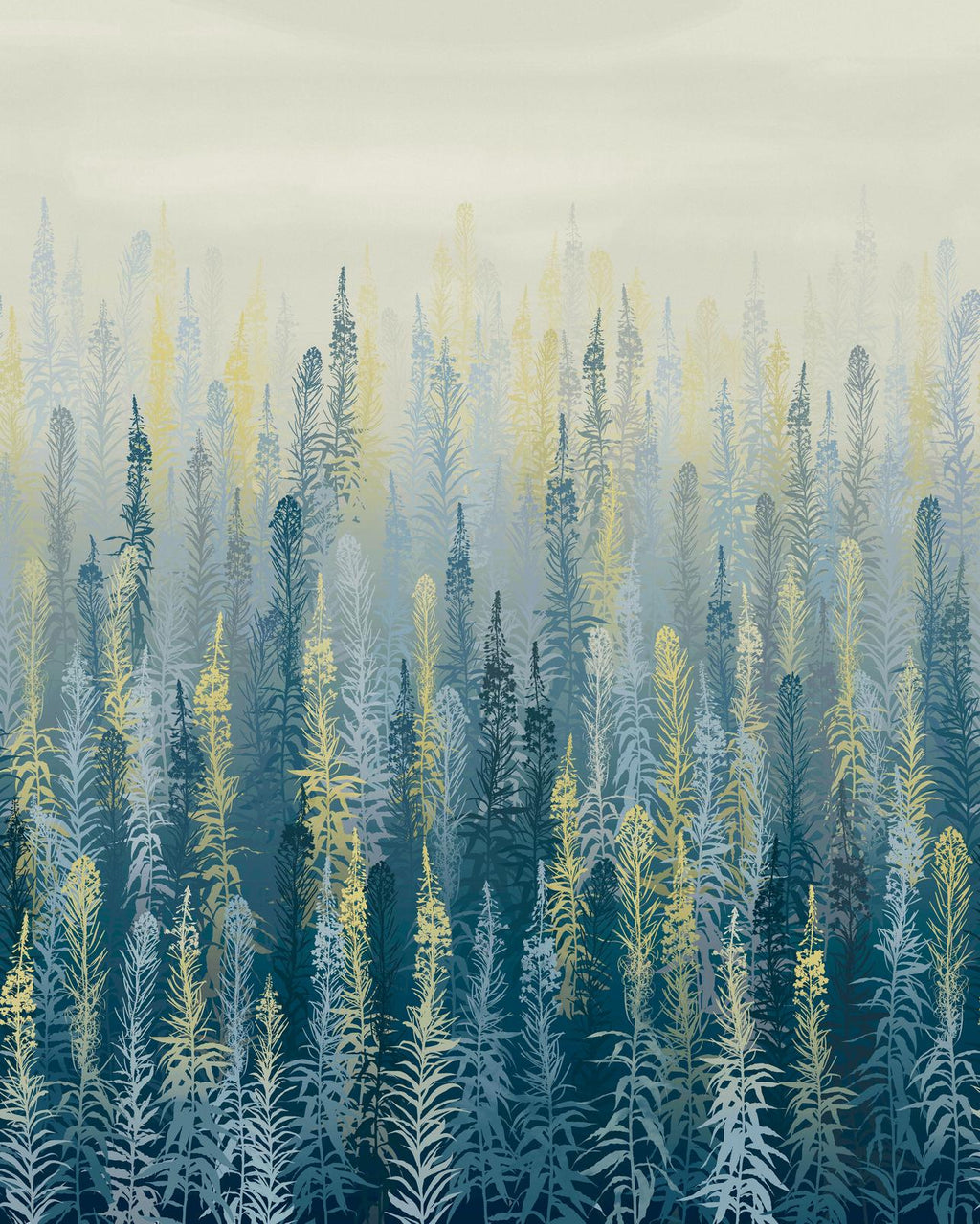 Willowherb Winter Bespoke Mural by Clarissa Hulse