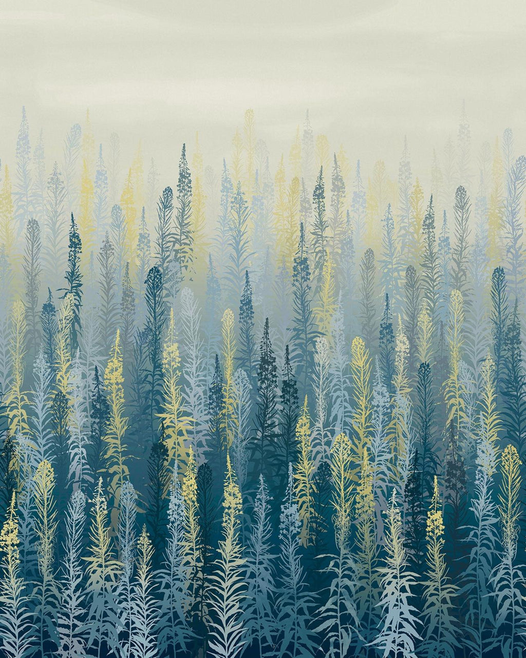 Willowherb Winter Bespoke Mural by Clarissa Hulse