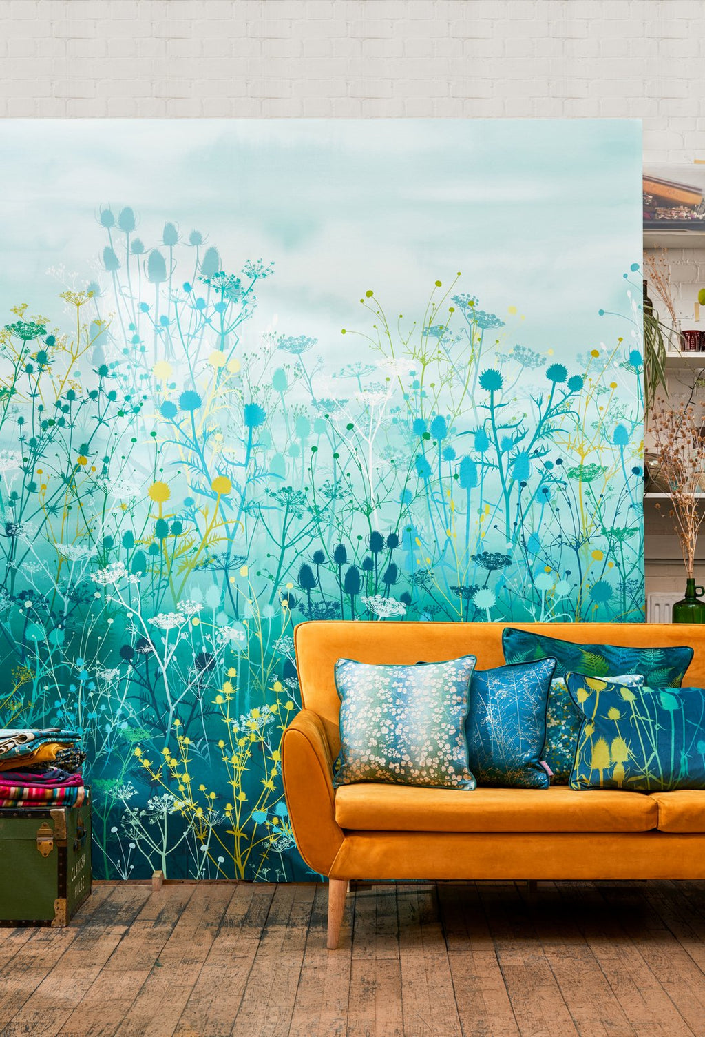 Tania's Garden Peacock Bespoke Mural by Clarissa Hulse