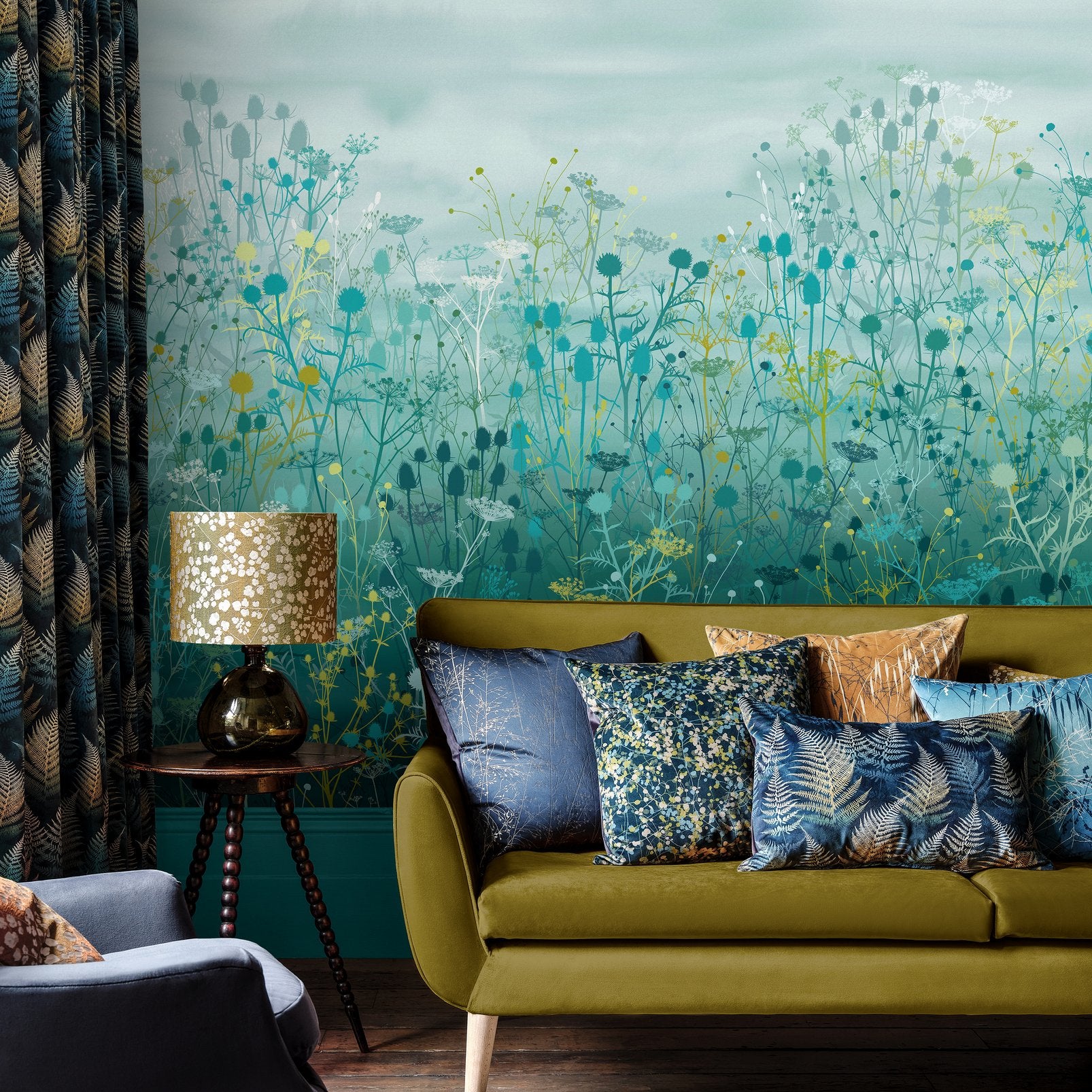 Tania's Garden Peacock Bespoke Mural by Clarissa Hulse
