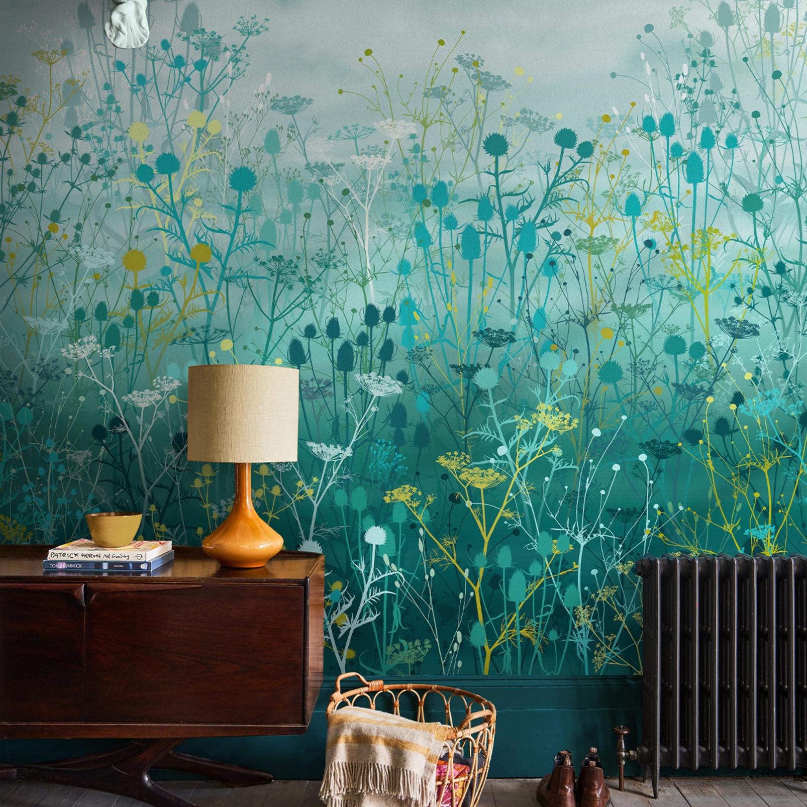 Tania's Garden Peacock Bespoke Mural by Clarissa Hulse