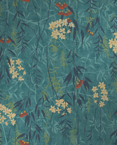 Obassia Silk Teal Wallpaper