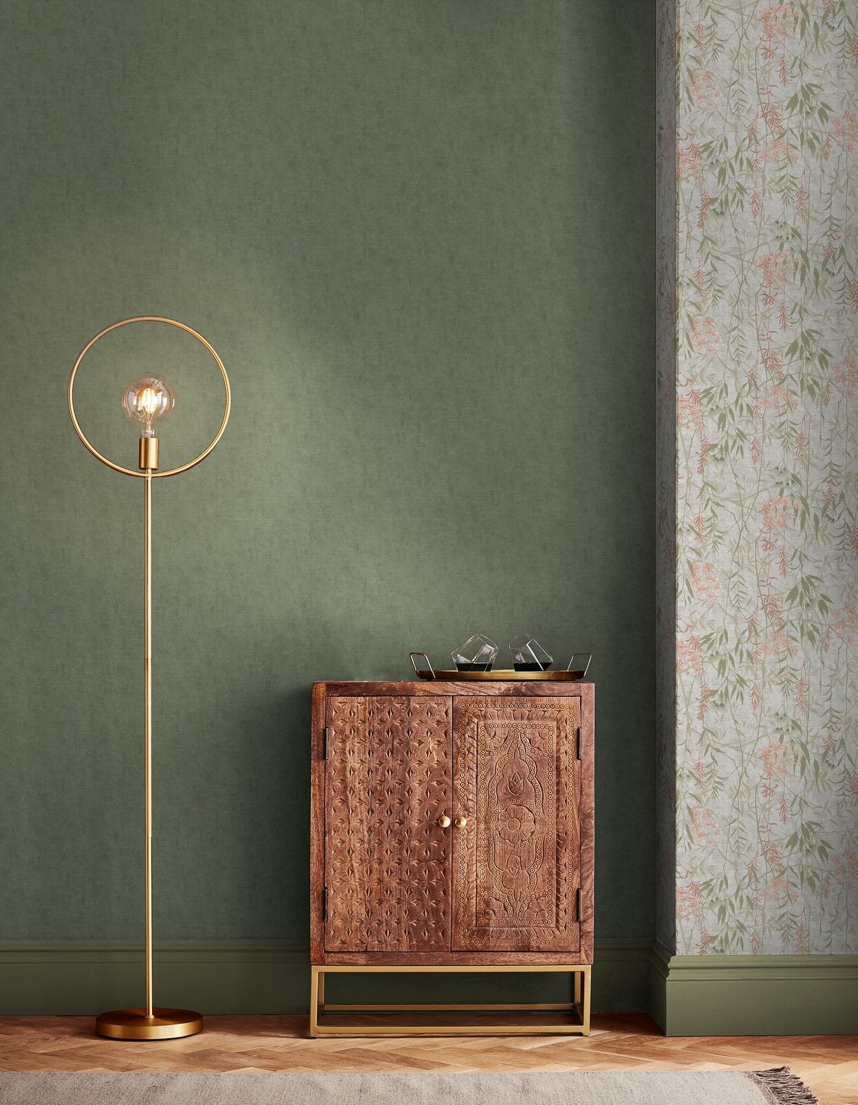 Organdy Silk Sage Wallpaper