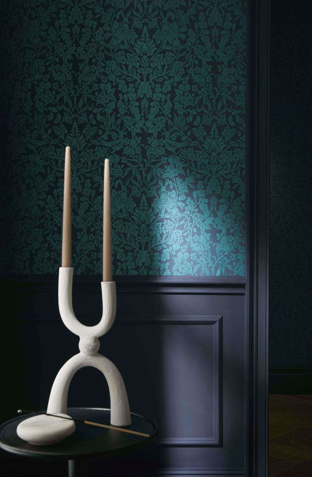 Hartley Damask Teal Wallpaper