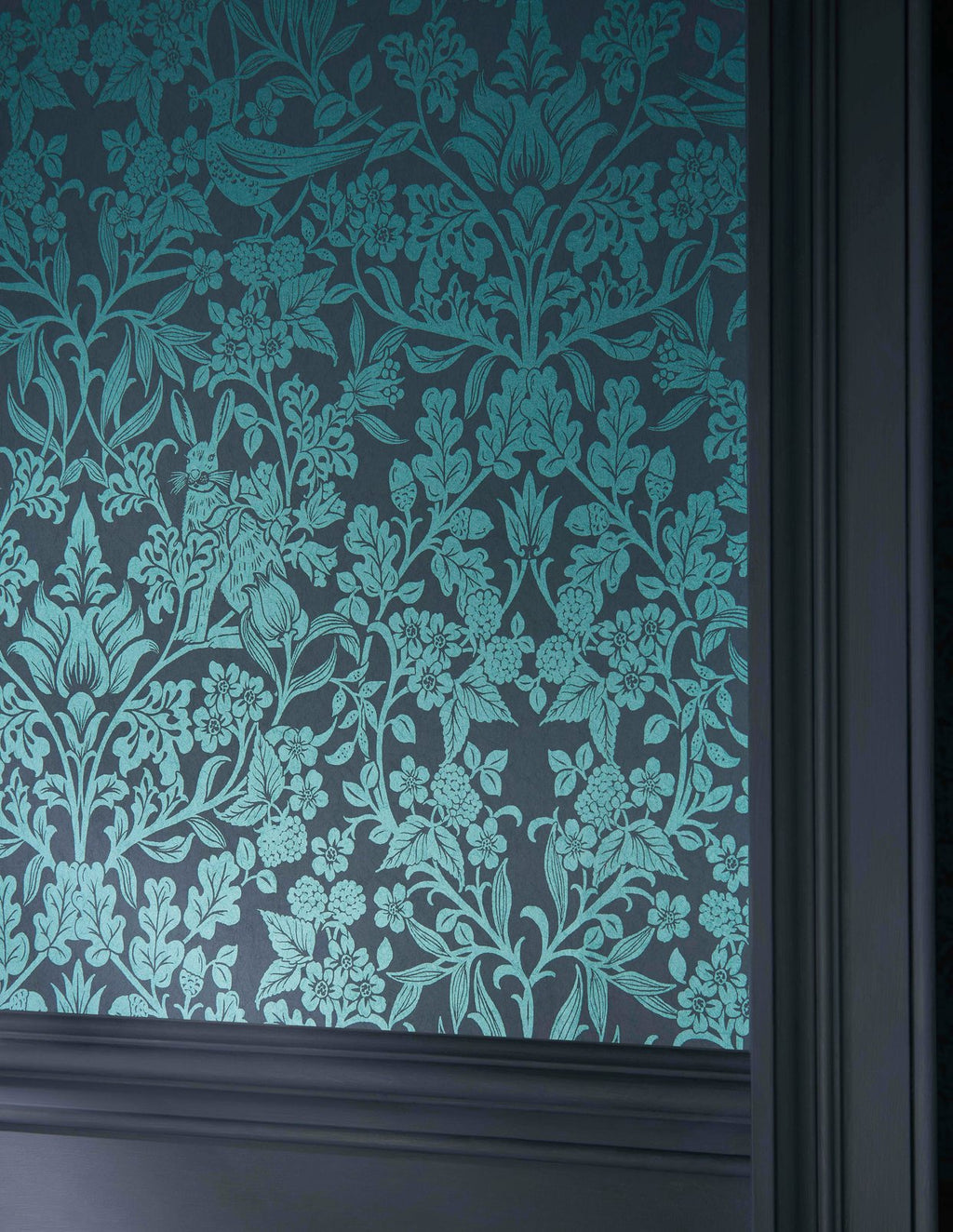 Hartley Damask Teal Wallpaper