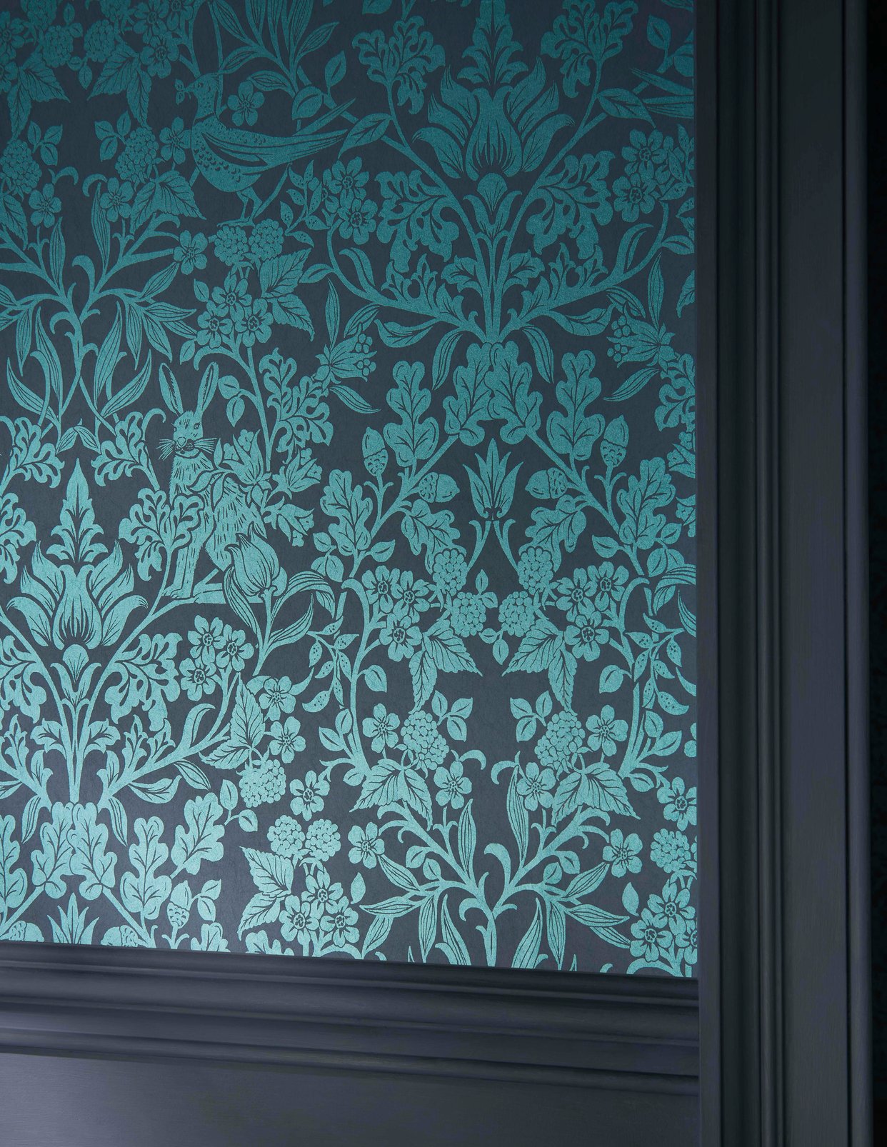 Hartley Damask Teal Wallpaper