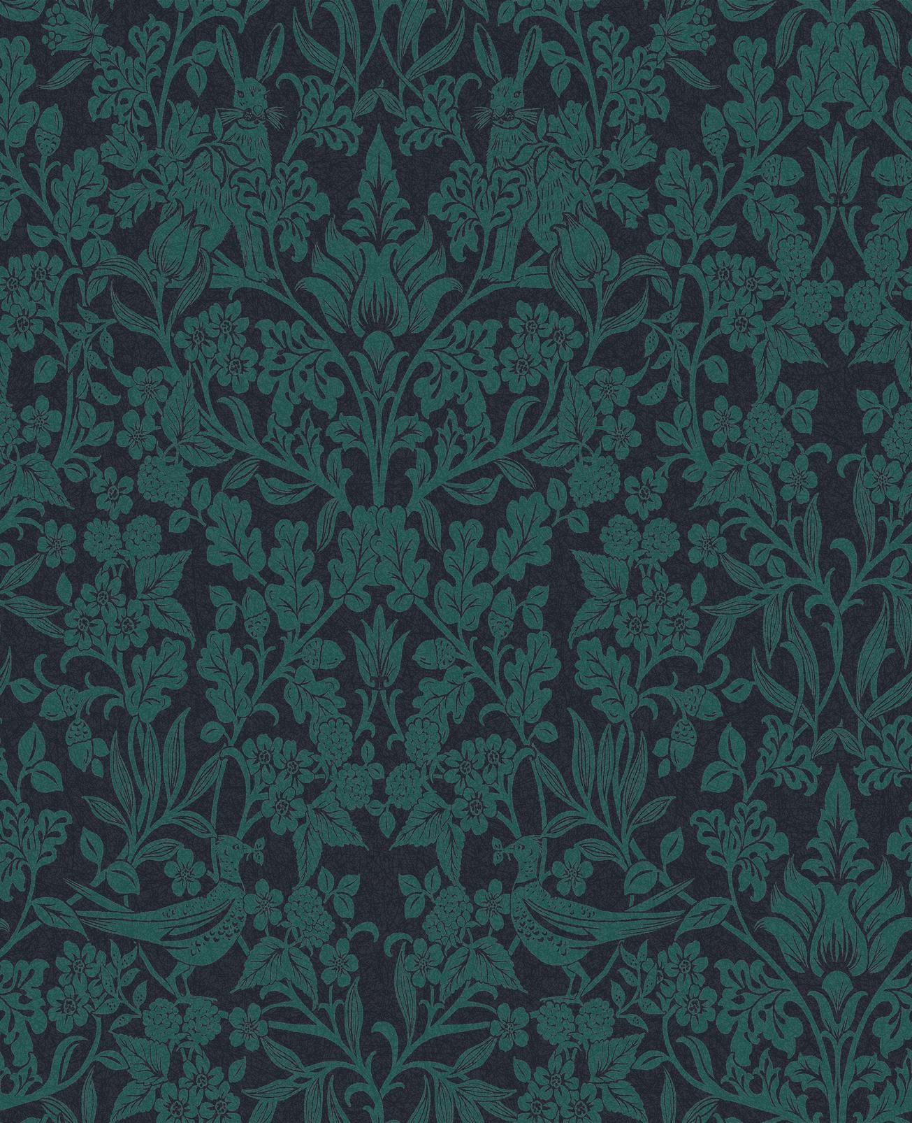 Hartley Damask Teal Wallpaper