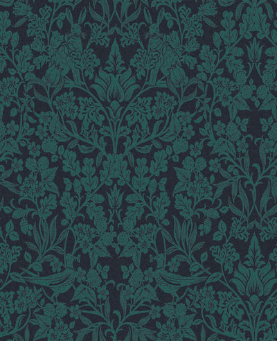 Hartley Damask Teal Wallpaper