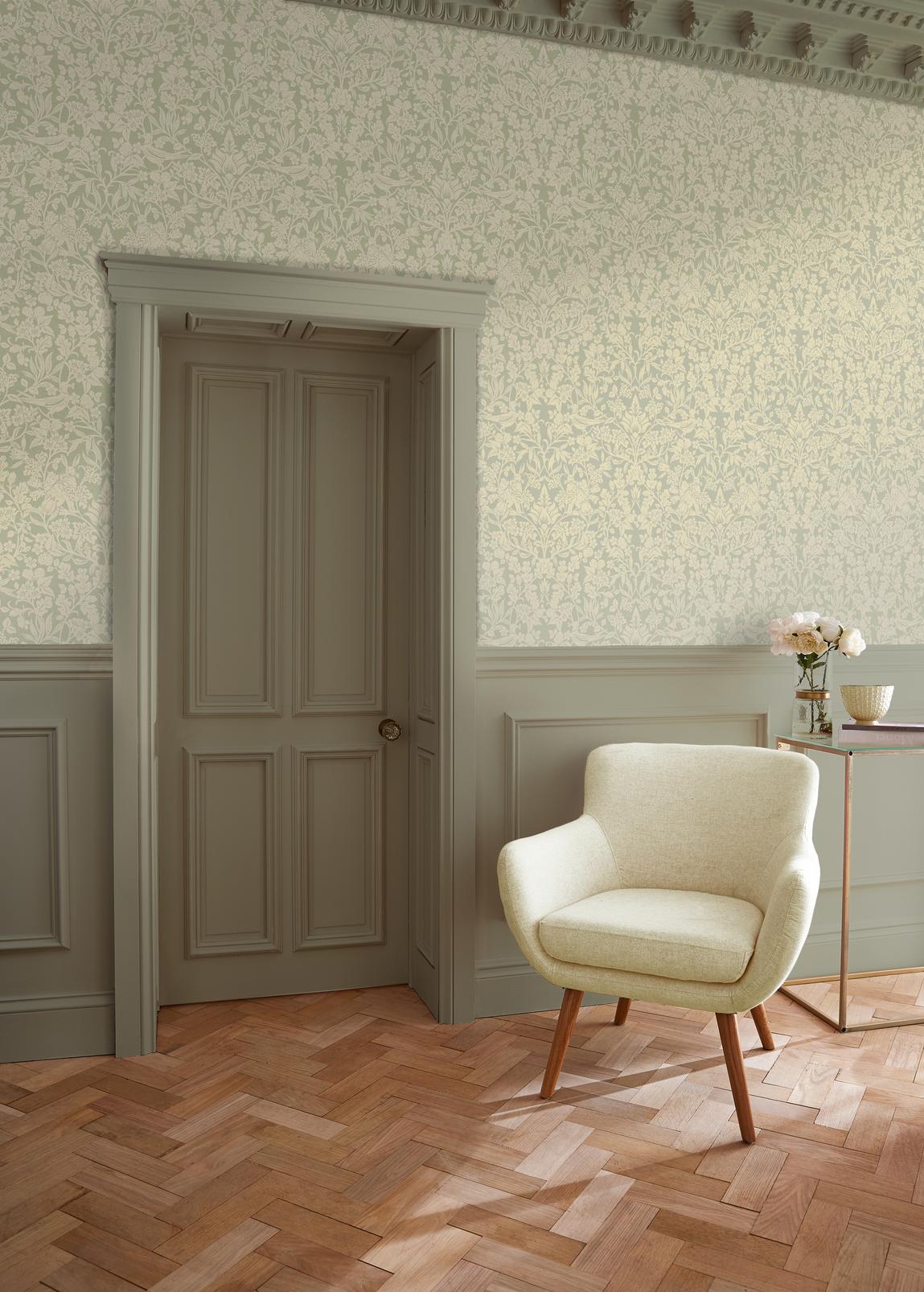 Hartley Damask Sage Wallpaper