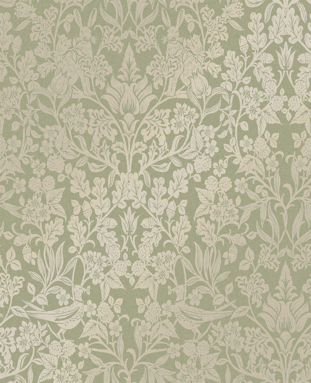 Hartley Damask Sage Wallpaper