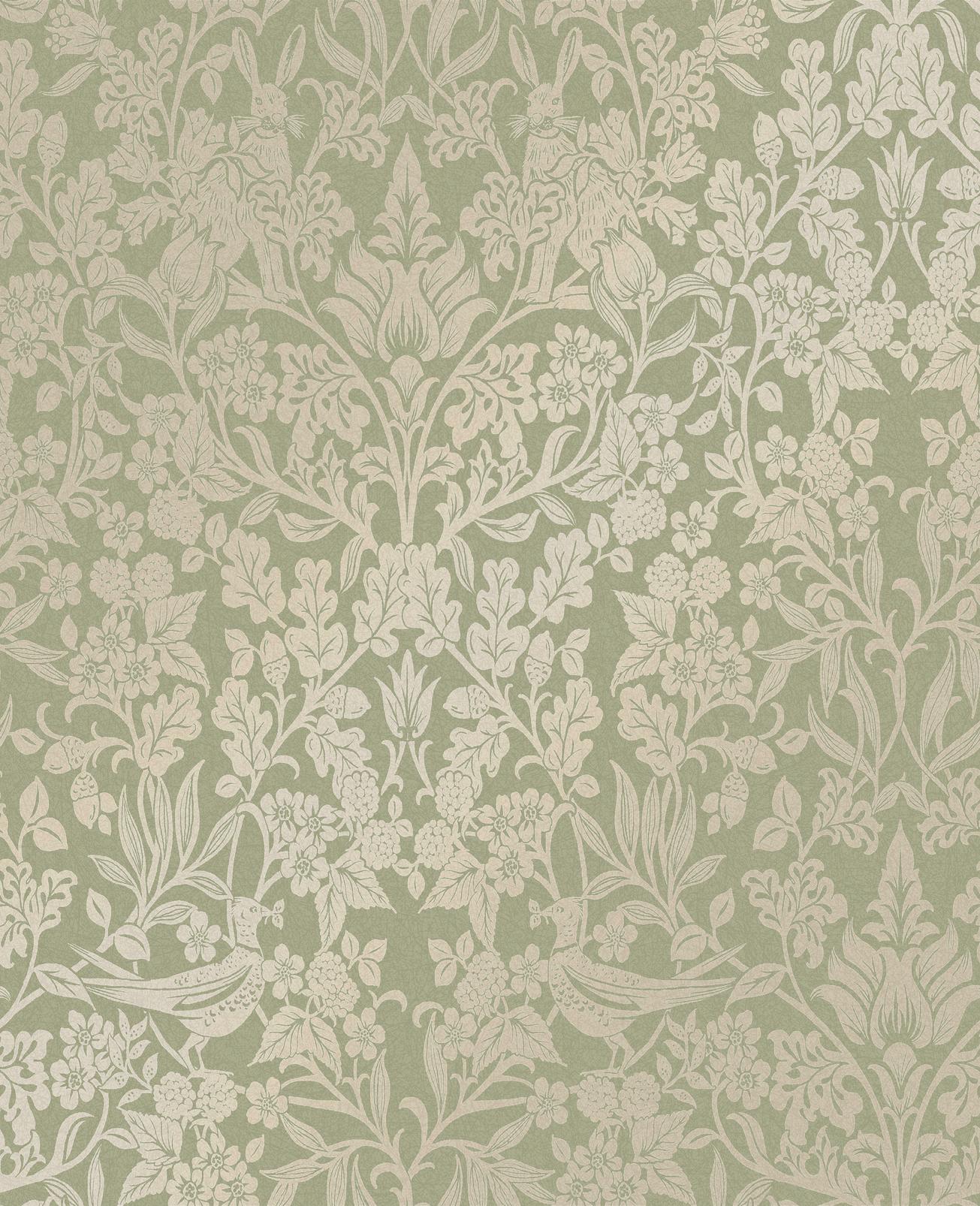 Hartley Damask Sage Wallpaper
