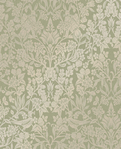 Hartley Damask Sage Wallpaper