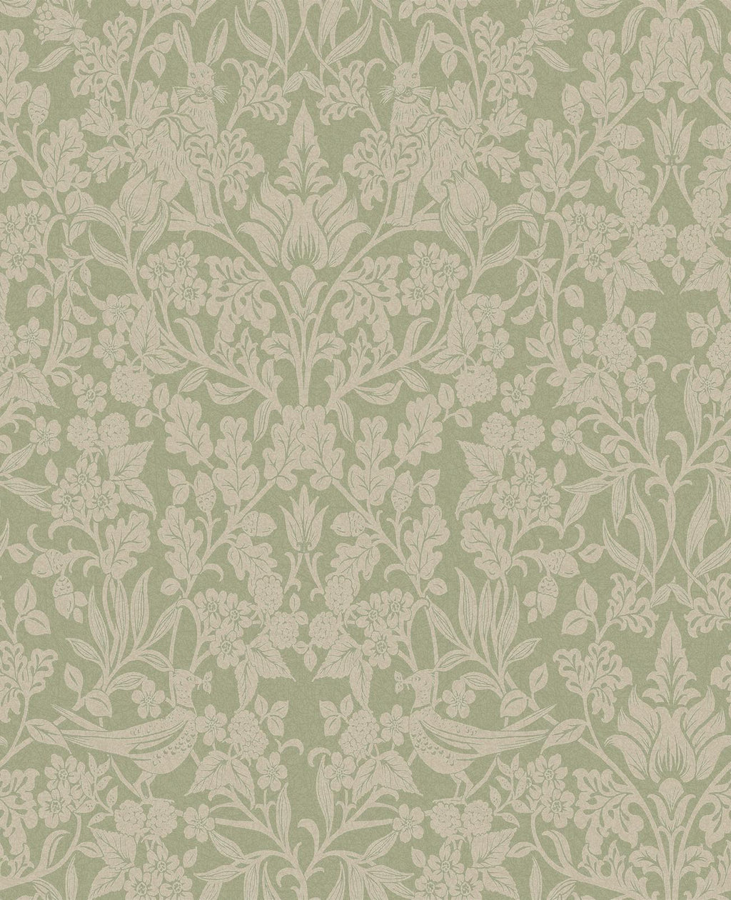 Hartley Damask Sage Wallpaper