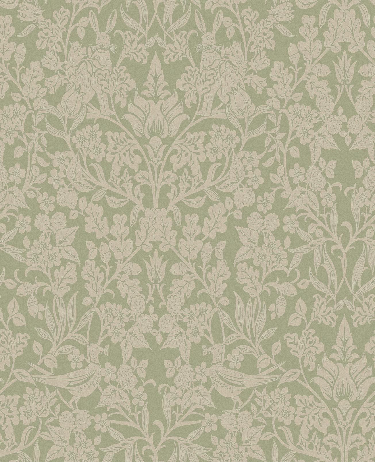 Hartley Damask Sage Wallpaper