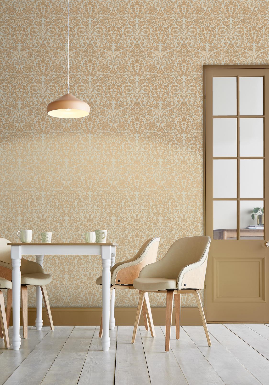 Hartley Damask Neutral Wallpaper