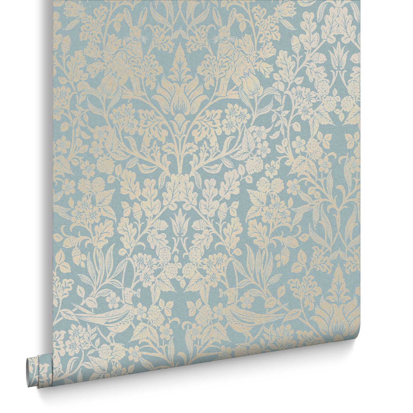 Hartley Damask Light Blue Wallpaper