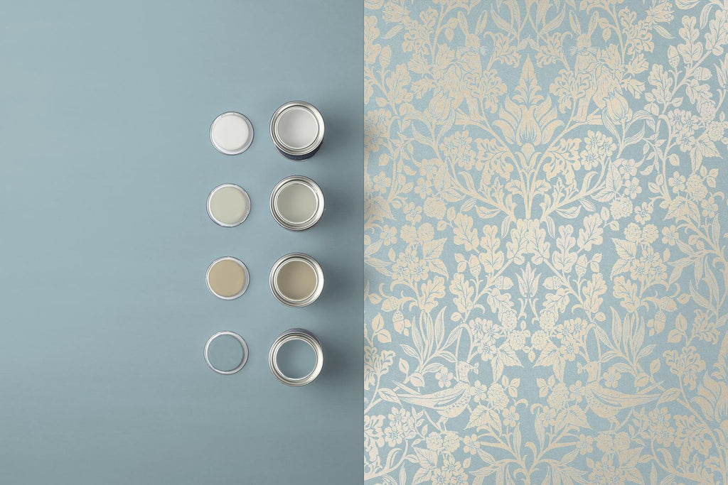 Hartley Damask Light Blue Wallpaper