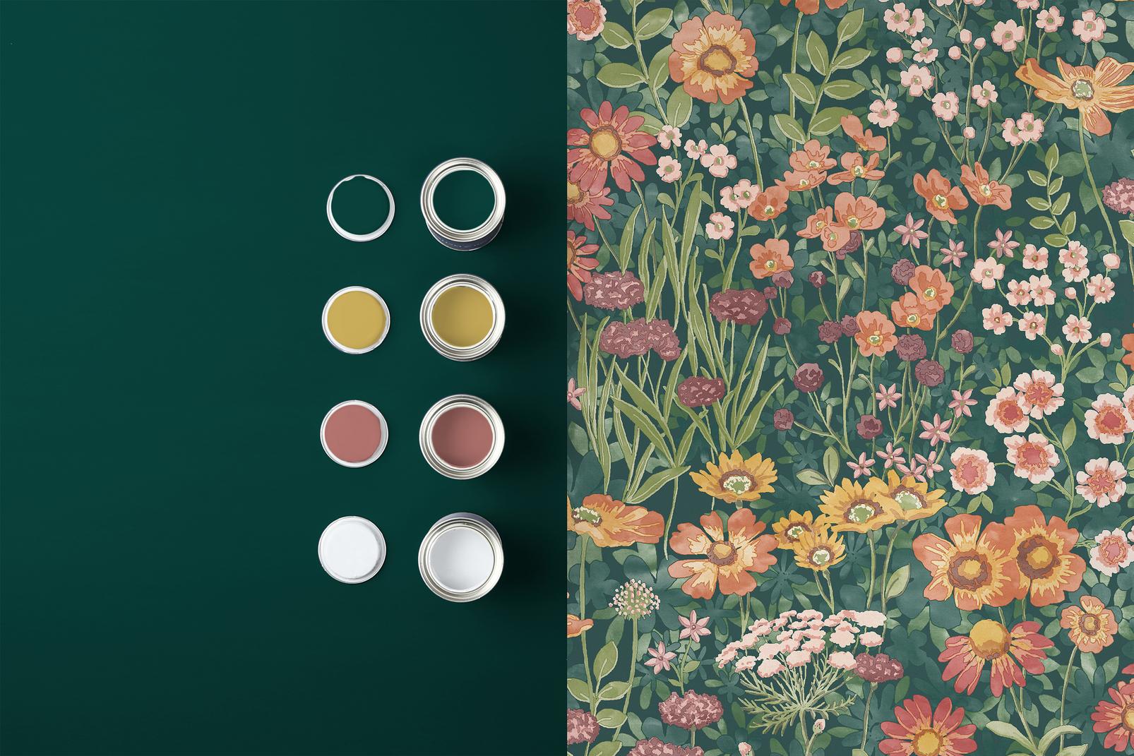Wallflower Emerald Wallpaper