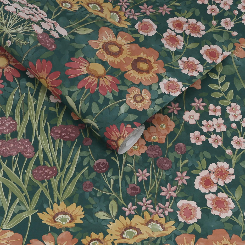 Wallflower Emerald Wallpaper