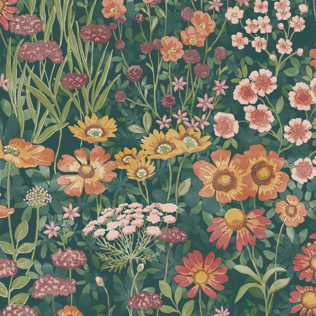 Wallflower Emerald Wallpaper