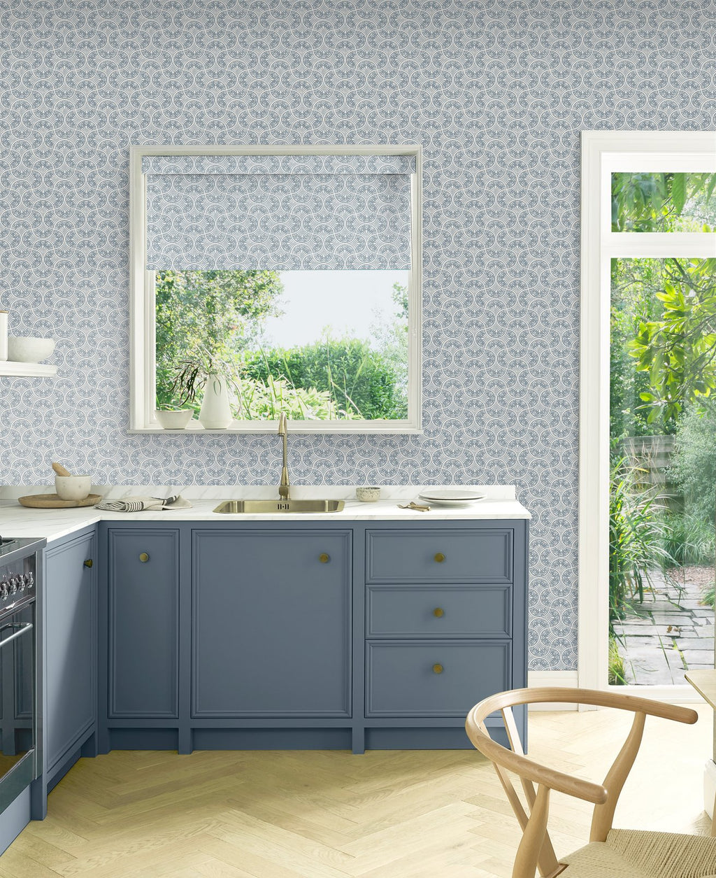 Hopwood Cottage Duck Egg Wallpaper