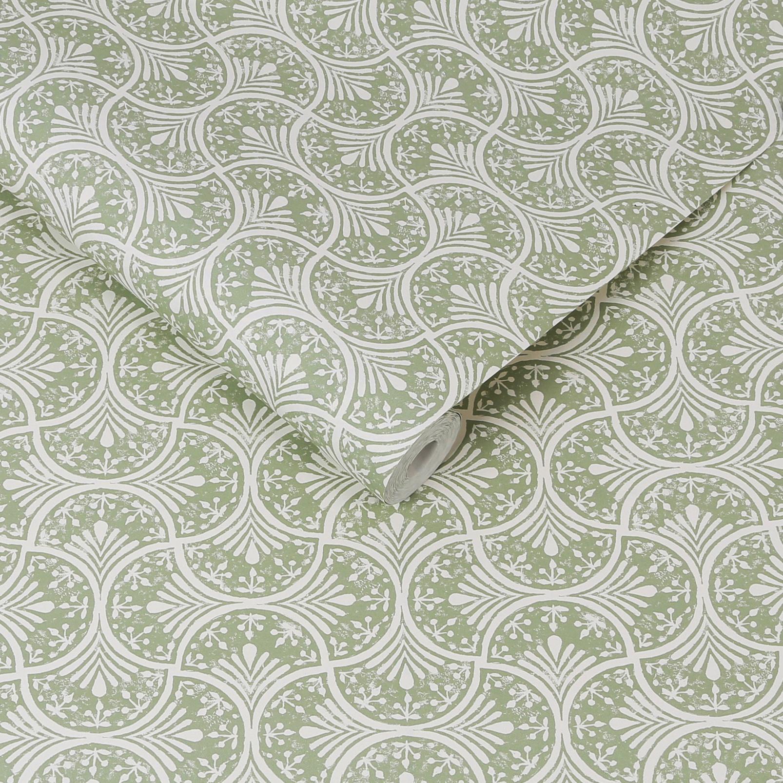 Hopwood Cottage Sage Wallpaper