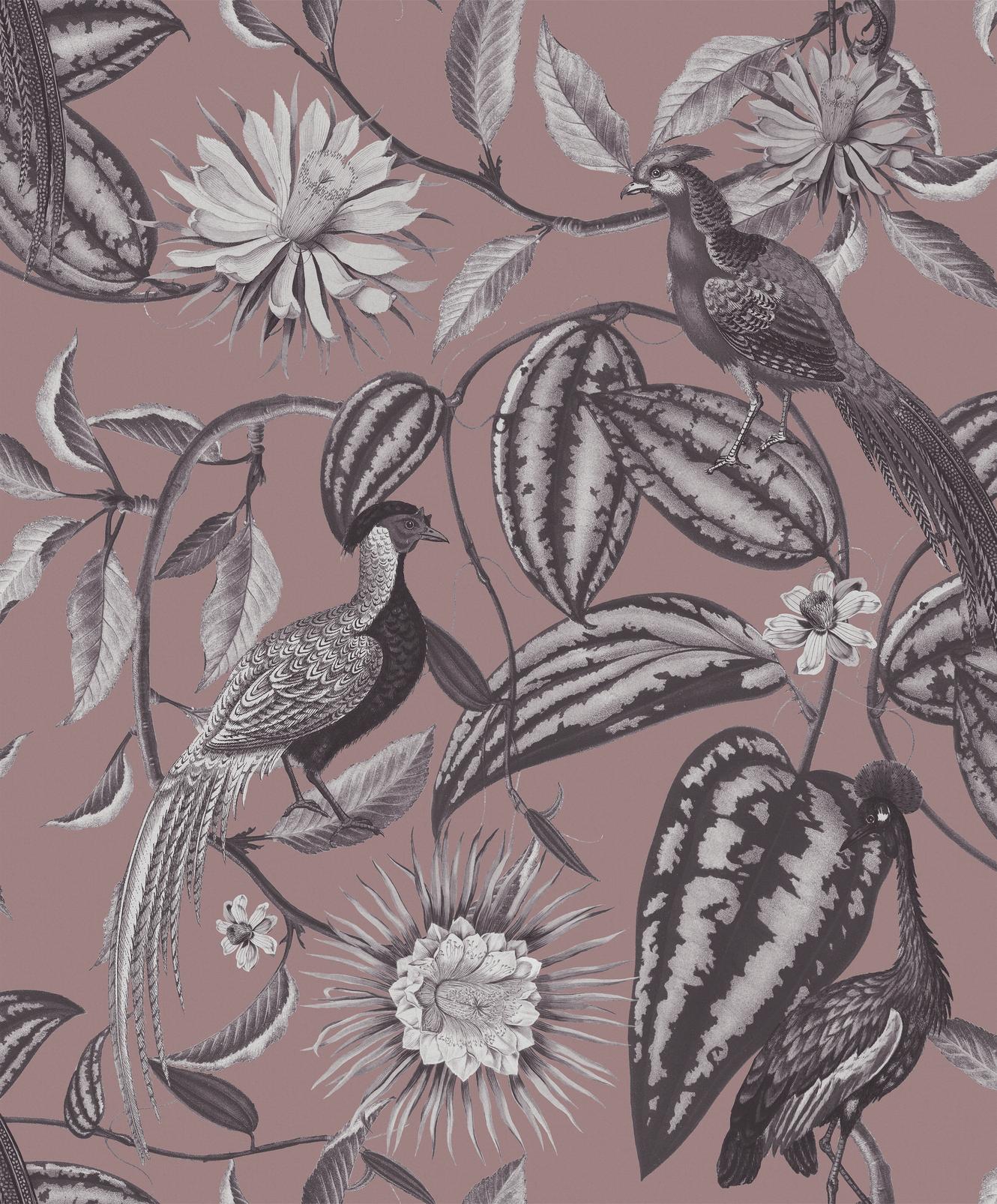 Amherst's Garden Mulberry Wallpaper