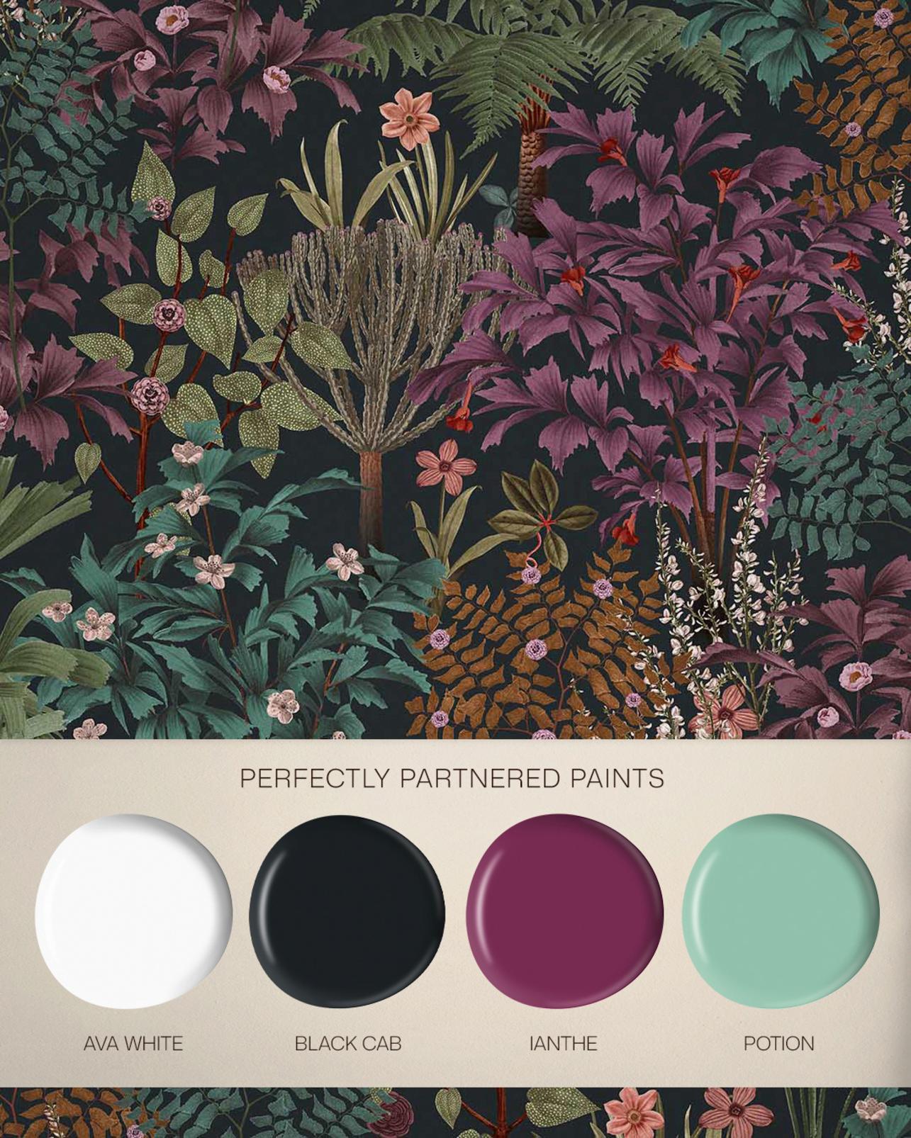 Jardin Botanico Black Wallpaper