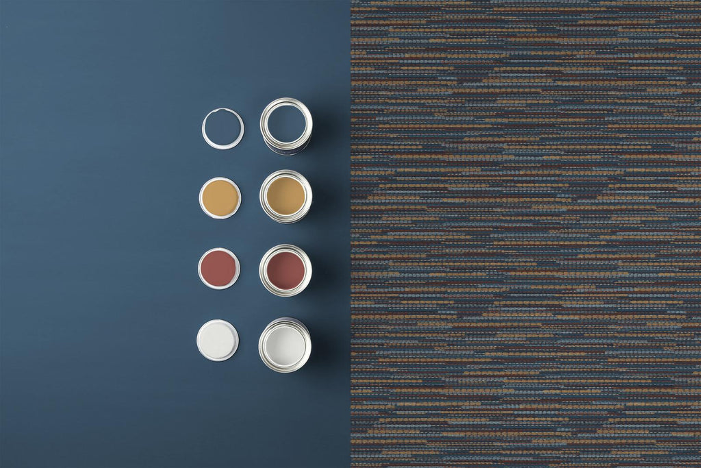 Empress Grasscloth Navy Wallpaper