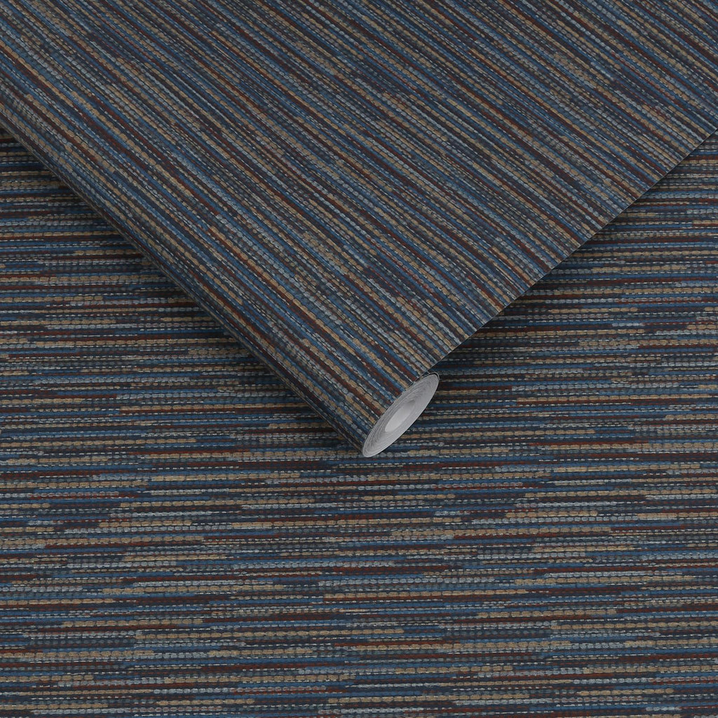 Empress Grasscloth Navy Wallpaper