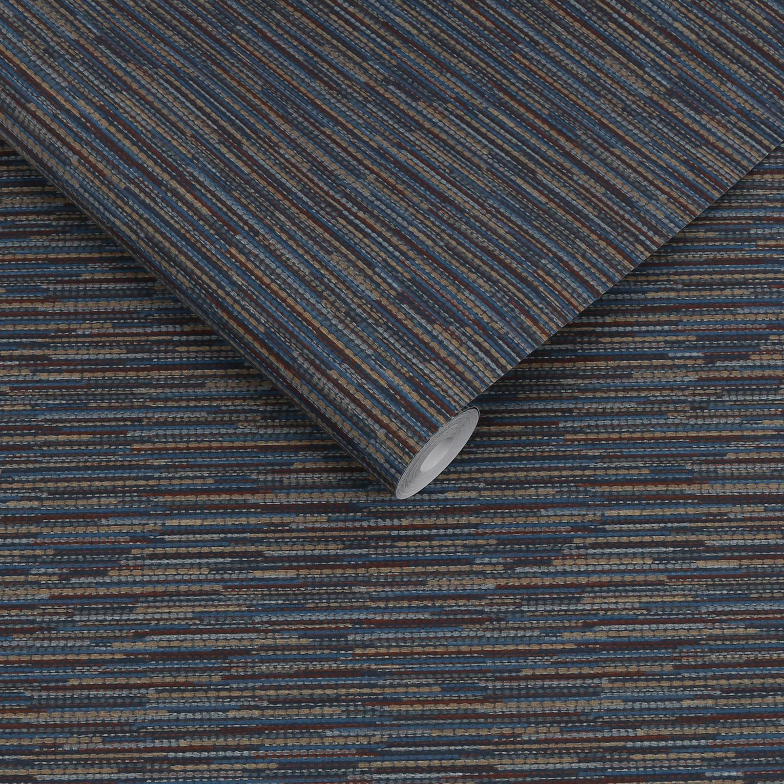 Empress Grasscloth Navy Wallpaper