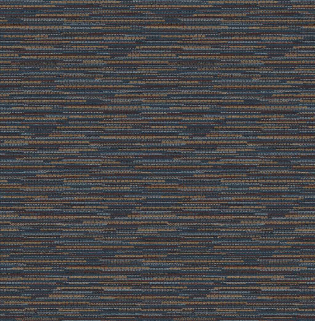 Empress Grasscloth Navy Wallpaper