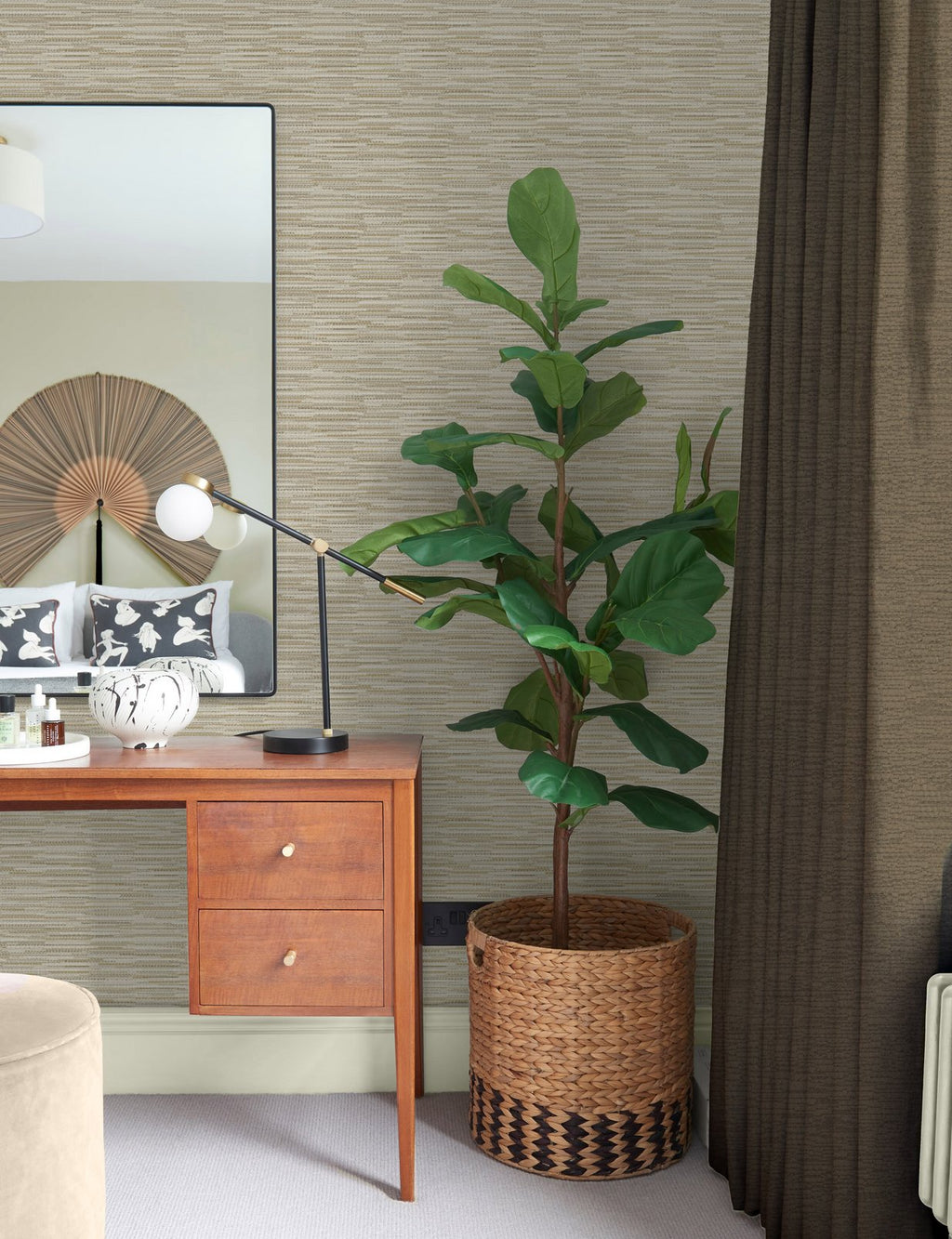 Empress Grasscloth Neutral Wallpaper