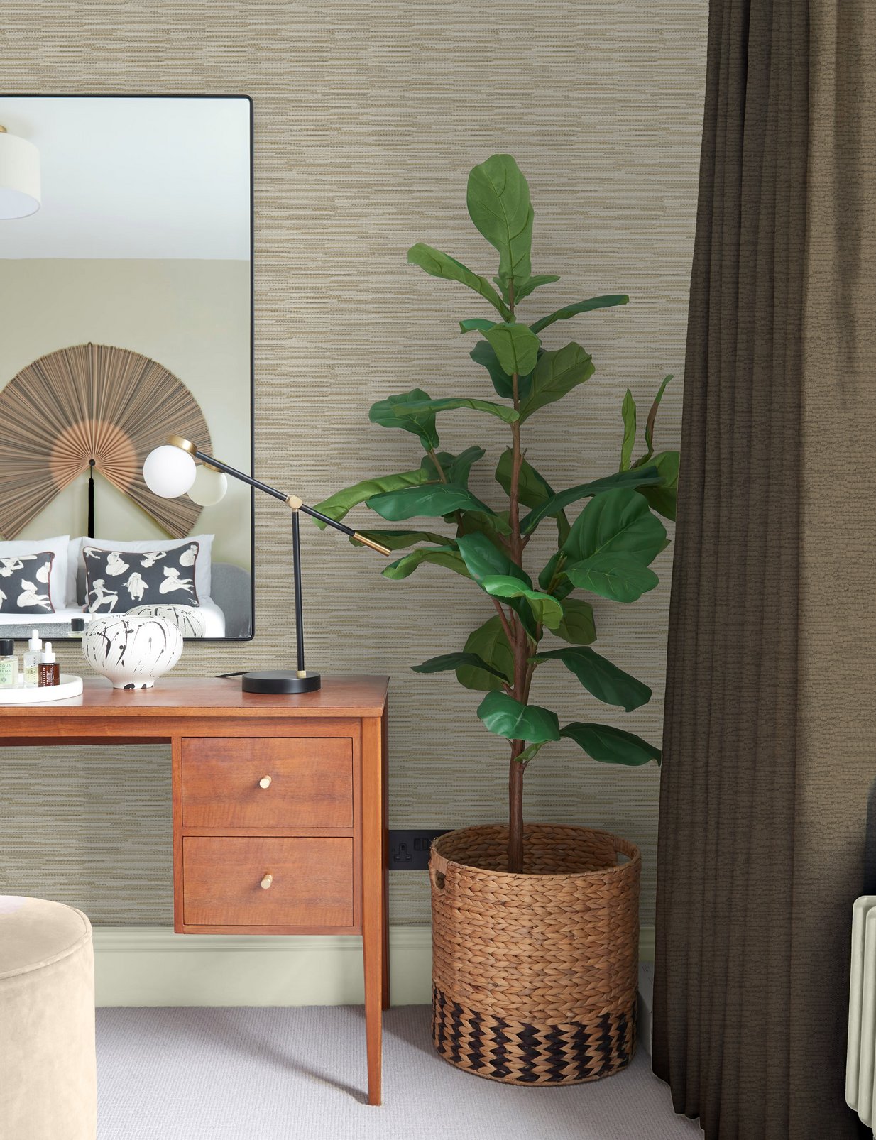 Empress Grasscloth Neutral Wallpaper